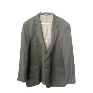 Saddlebred Mens 2 Button Black Blazer Poly Blend Sport Coat Jacket Size 52L